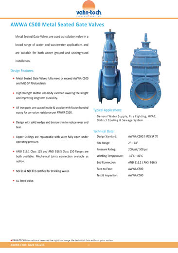 Vahn-Tech-AWWA-C500-Metal-Seated-Gate-Valve