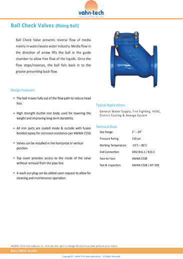 Vahn-Tech-Ball-Check-Valve