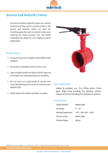 Vahn-Tech-Groove-End-Butterfly-Valves