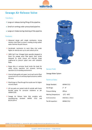 Vahn-Tech-Sewage-Air-Release-Valves