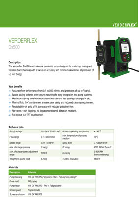 Verderflex Ds500 DataSheet